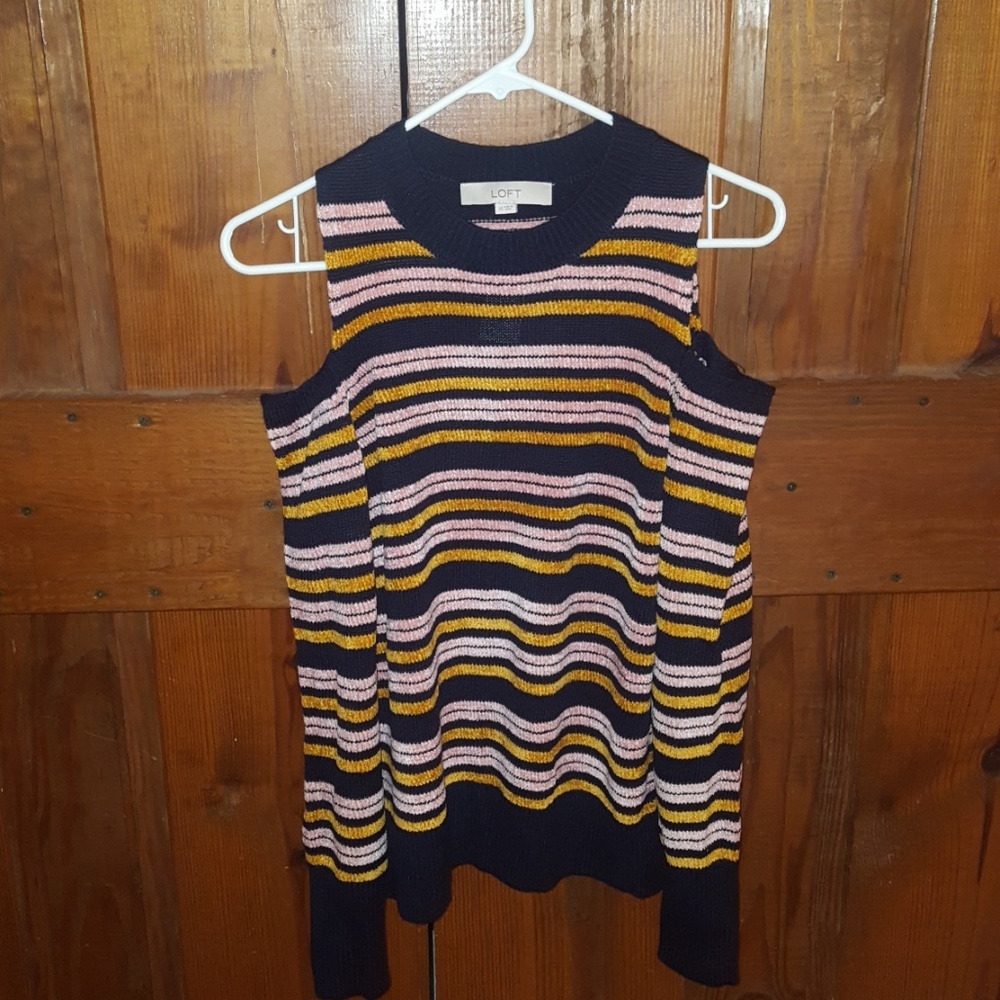 Shoulder baring striped sweater from Loft